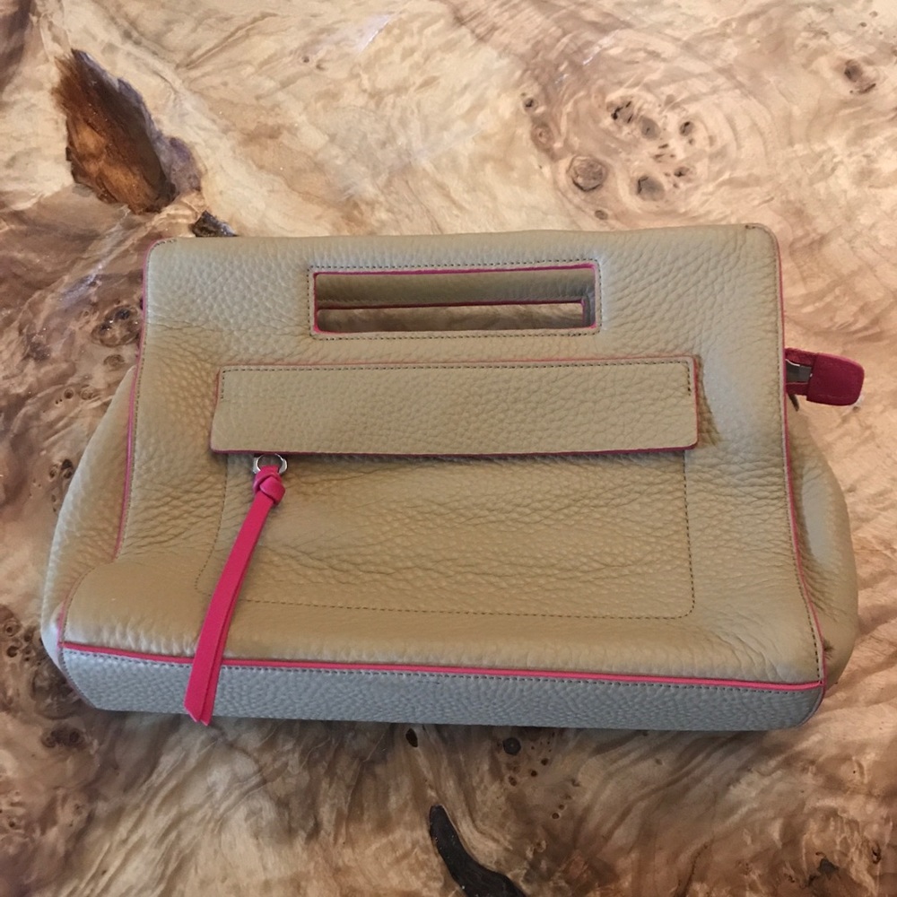 Tan/hot pink coach handbag, never used